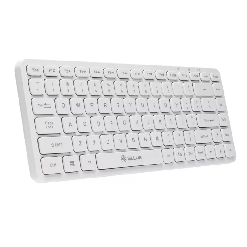 Bezvadu tastatūra Tellur TLL491241 Mini Balta — kompakts izkārtojums, bezvadu savienojums