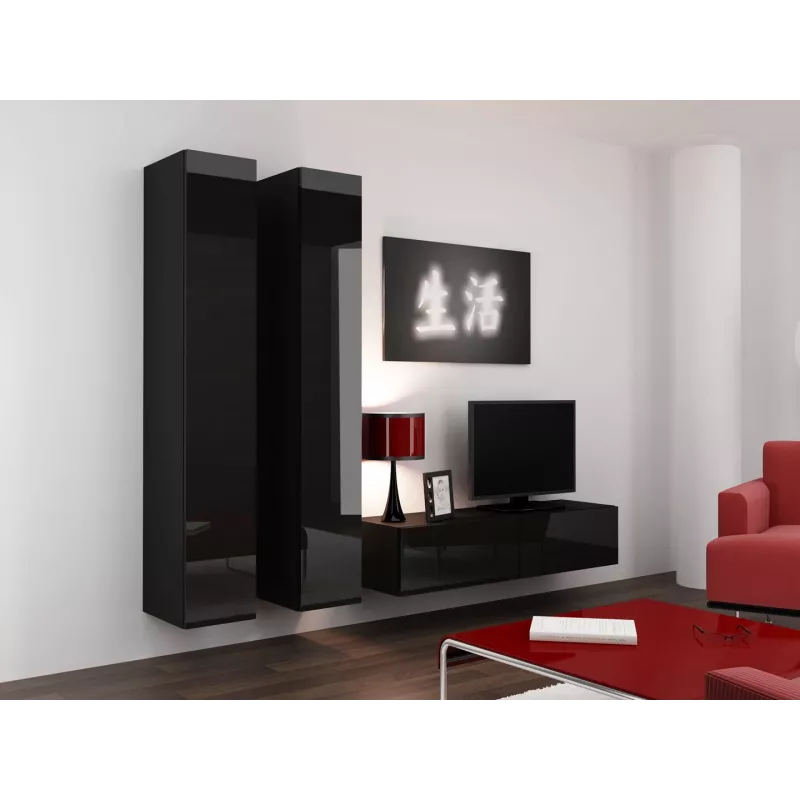 Cama slēgts Skapis VIGO '180' 180/40/30 melns/melns glancēts