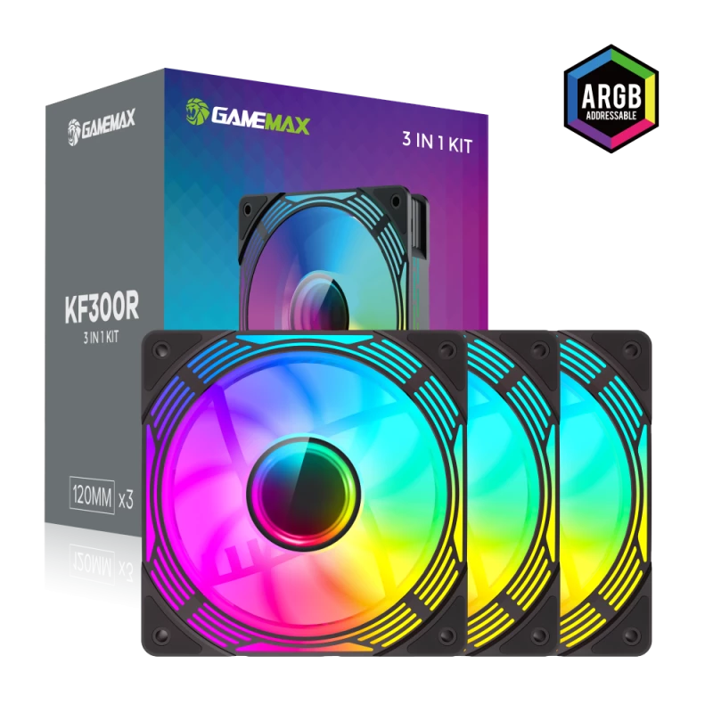 Gamemax | KF300R BK | Melns | Korpusa ventilators