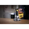 Finierzāģis STANLEY FME340K — 710 W, 3000 gāj./min, griešanas dziļums kokā 85 mm, tēraudā 10 mm, augšējais rokturis, slīpuma regulēšana