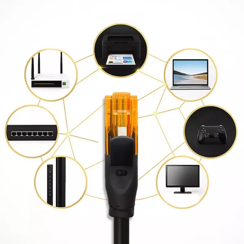 Ethernet komutācijas kabelis QOLTEC UTP Cat6 10 m, 2×RJ45, melns
