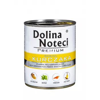 Mitrā suņu barība Dolina Noteci Poultry Adult 800g — vista, proteīns 11%, tauki 7%, mitrums 76%