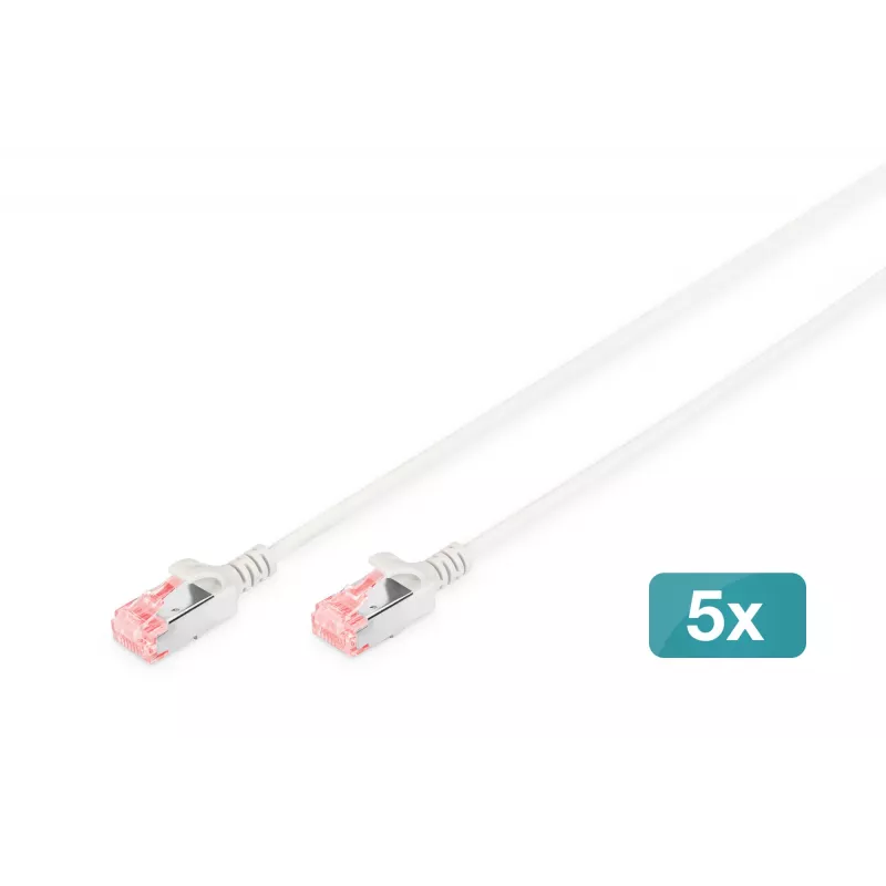 Tīkla kabelis Digitus CAT 6 U/FTP plāns plāksteru vads RJ-45 Cat6 10m pelēks