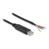 DeLOCK Adaptera kabelis USB 2.0 Type-A uz Serial RS-485 2 m melns