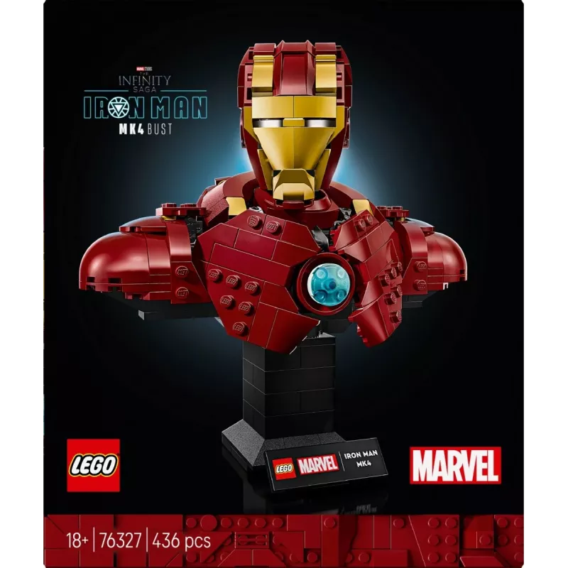 LEGO konstruktors Marvel Super Heroes Iron Man MK4 3D modelis, 436 detaļas, iekļauj 1 minifigūru, no 18 gadu vecuma