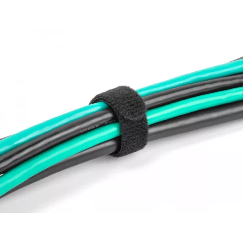 Āķa un cilpas kabeļu saite DeLOCK 19010 150x12mm melna 10 gabali