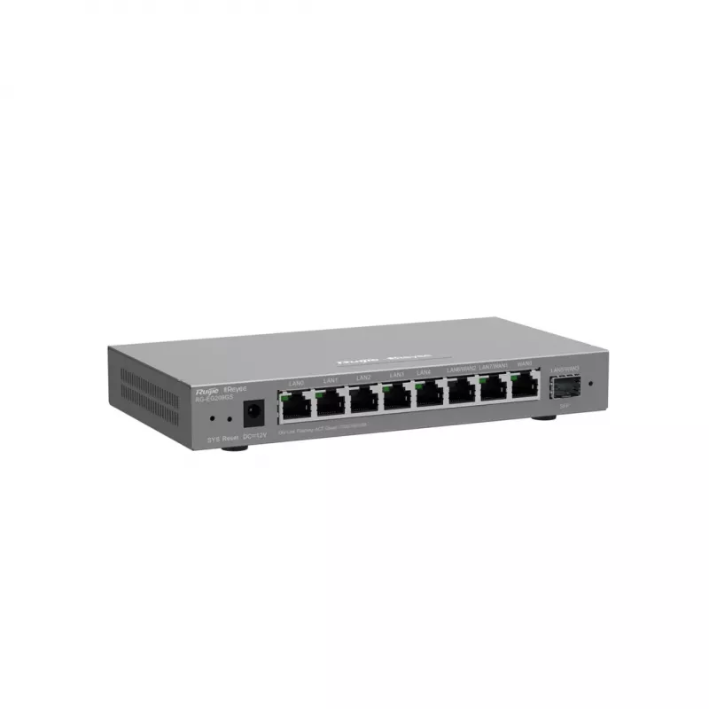 Maršrutētājs RUIJIE RG-EG209GS 9 portu Gigabit mākoņa vadība ar 8x Gigabit RJ-45 un 1x SFP