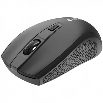 CANYON MW-7, 2,4 GHz bezvadu pele, 6 pogas, DPI 800/1200/1600, ar 1 AA bateriju, izmērs 110*60*37 mm, 58 g, melna