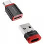 Saskarnes adapteris 4smarts 541615 — USB Type-A (resursdators) uz USB Type-C (izeja), melns, taisns vīrišķais-uz-siev., iepakojumā 2 gab.