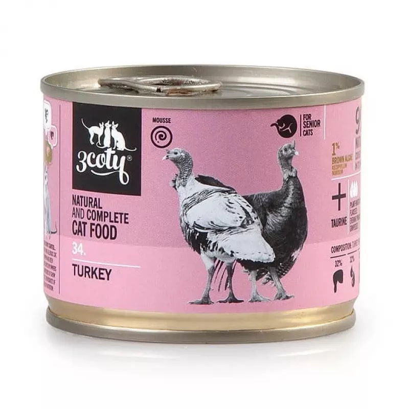 3COTY 34. Turkey Senior - mitrā kaķu barība - 180g