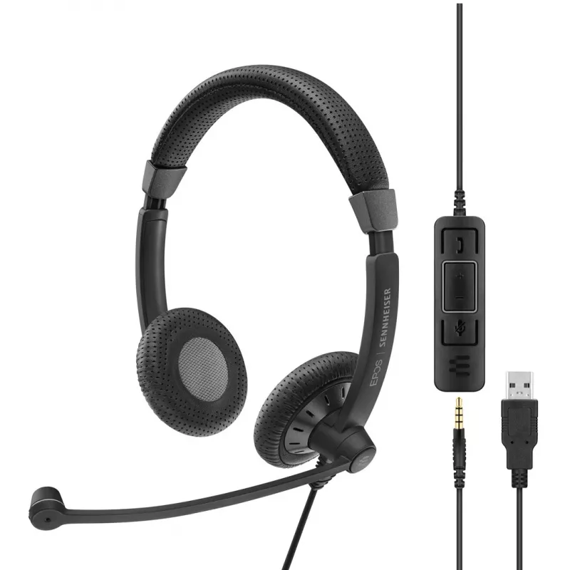 EPOS | SENNHEISER IMPACT SC 75 USB MS austiņas ar vadu, galvas saite, savienojums/Mūzika USB Type-A, melna