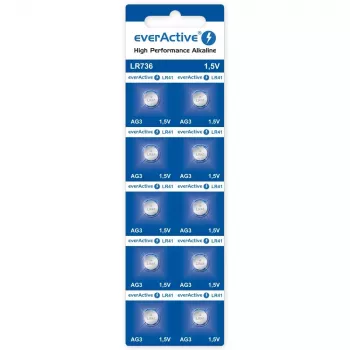 Vienreizlietojama sārma pogas baterija everActive EVAG3 LR41 1,5 V — iepakojumā 10 gab.