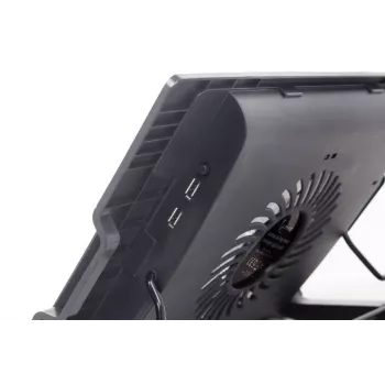 Laptop cooling pad Gembird NBS-1F17T-01, for up to 17 inch, 1×15 cm fan, USB 2.0, 370×265×33 mm, 350 mA, Melns