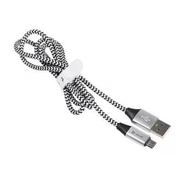 USB kabelis Tracer TRAKBK46928 1m USB A Micro-USB B Melns Silver