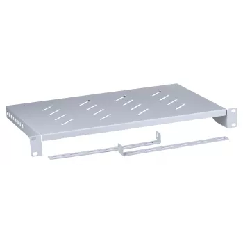 Rack shelf LANBERG AK-1004-S — 1U 19 inch pelēka, 483 mm width, 300 mm depth, 25 kg capacity