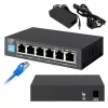 Slēdzis Extralink KRIOS 4x Gigabit PoE/PoE+ 2x RJ45 augšupsaites ports 60W