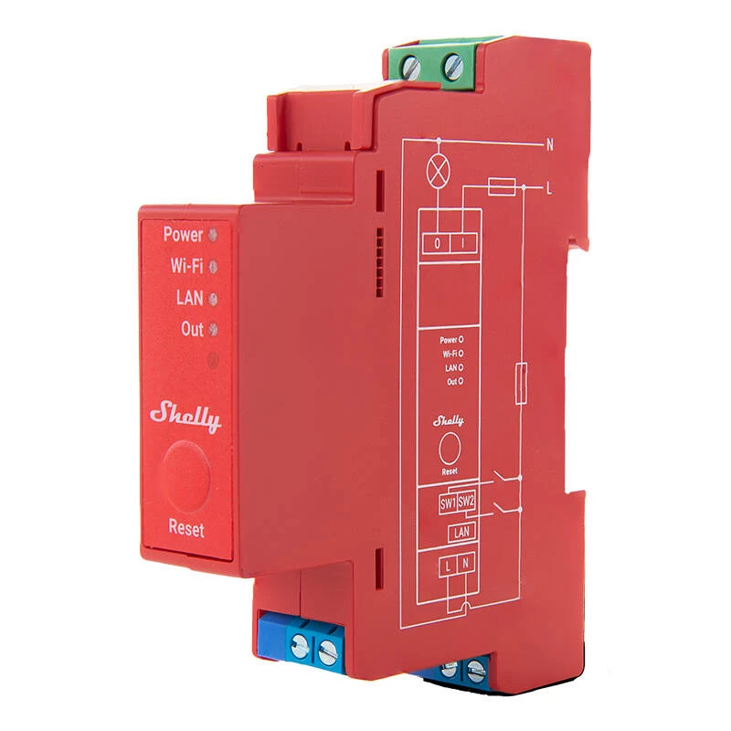 Cietvielu relejs Shelly Pro 1PM Pink 16A 110-240V