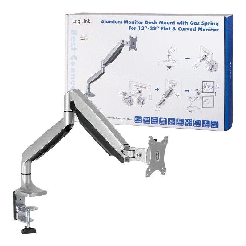 Monitora stiprinājums LogiLink BP0042 81.3 cm (32 collas) galdam Alumīnijs