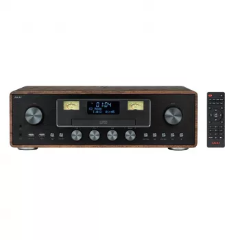 Mikro Hi-Fi sistēma AKAI AM-100 RHAPSODY — kompakta audio mini sistēma ar integrētu pastiprinātāju un CD/USB atskaņošanu