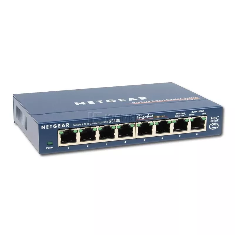 Nepārvaldāms slēdzis NETGEAR GS108GE, 8 porti, Gigabit Ethernet, 16 Gbit/s