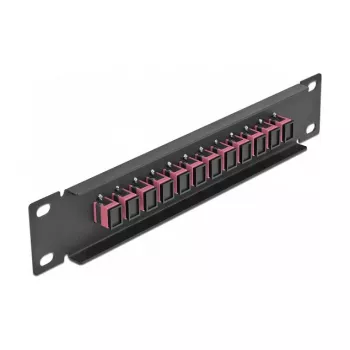 Fiber Optic Patch Panel DeLOCK 10 inch 12 Port SC Simplex Violet 1U Melns