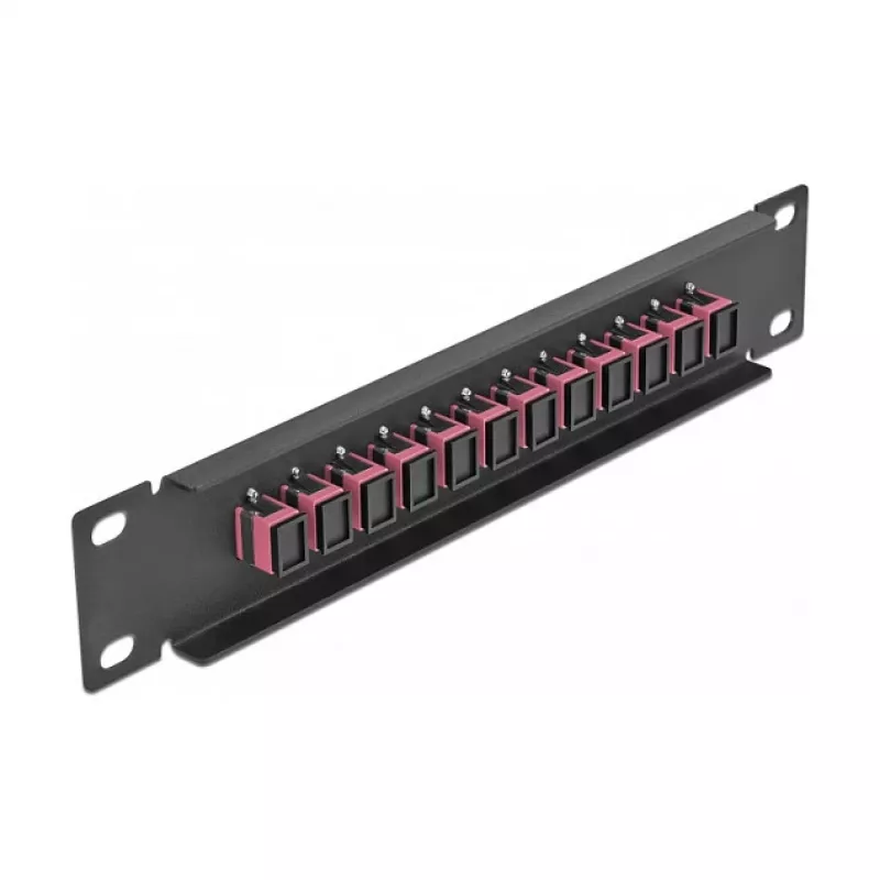 Fiber Optic Patch Panel DeLOCK 10 inch 12 Port SC Simplex Violet 1U Melns