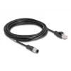 Tīkla kabelis DeLOCK M12 kabelis A-coded 8 pin male to RJ45 male Cat5e 5 m Melns