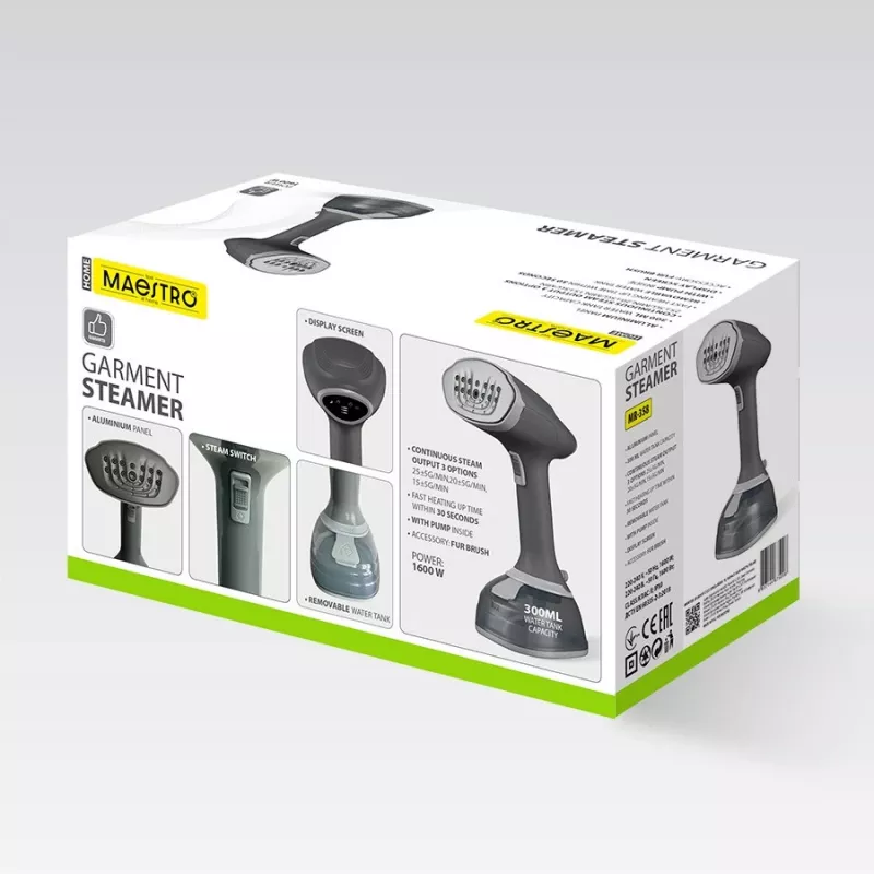 Apģērbu tvaikonis Maestro MR-358 1600W, rokas apģērba tvaikonis vertikālai tvaicēšanai