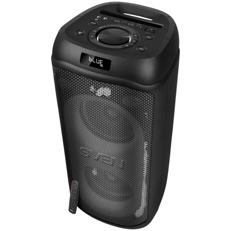 Skaļrunis SVEN PS-1050, melns (200W, TWS, Bluetooth, FM, USB, microSD, LED displejs, 7200mAh)