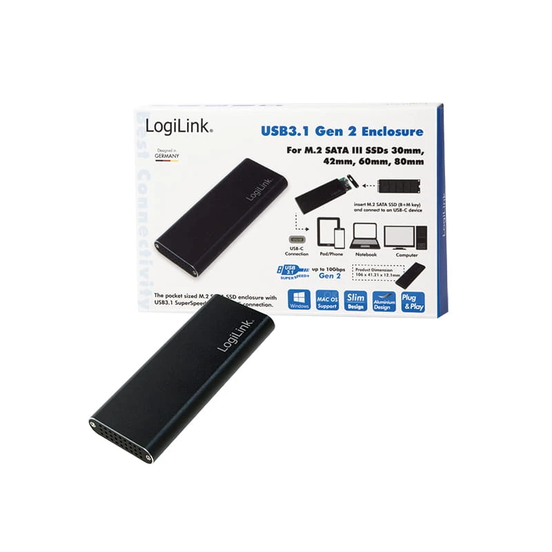 SSD korpuss LogiLink UA0314 Melns M.2