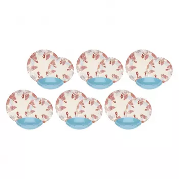 Galda servīze Rose&Tulipani R18400TA18 6 personām, 18-daļīgs porcelāna komplekts