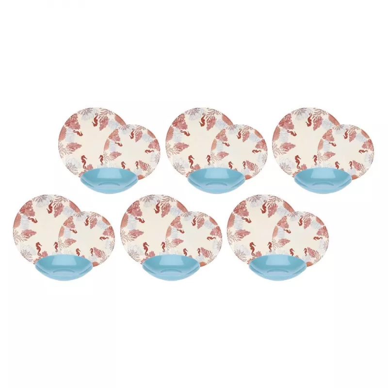 Galda servīze Rose&Tulipani R18400TA18 6 personām, 18-daļīgs porcelāna komplekts