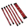 Pīto kabeļu pagarinājuma komplekts Kolink Core Adept – 20+4pin, 8pin, 4+4pin, 3×6+2pin; garumi 300–350 mm; PET apvalks; vara vadi