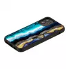 Aizsardzības iemacis iKins Apple iPhone 12 mini — violets ahāta raksts