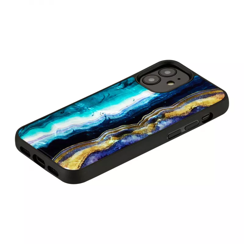Aizsardzības iemacis iKins Apple iPhone 12 mini — violets ahāta raksts