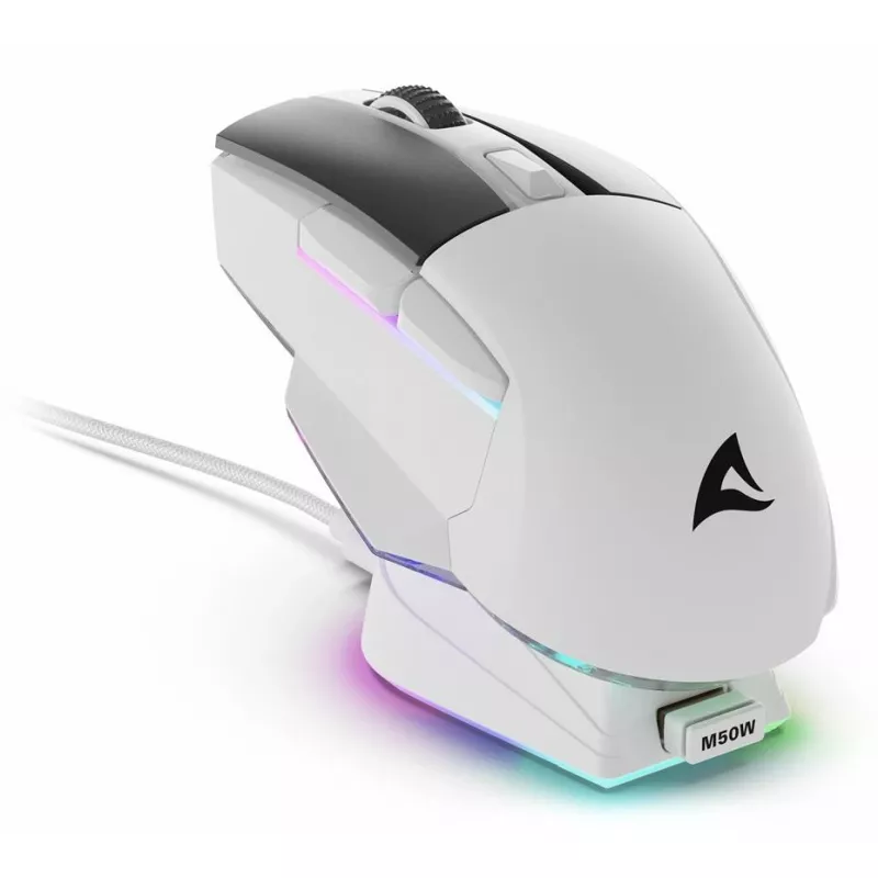 Sharkoon SGM50W pele Gaming paredzēta labajai rokai RF bezvadu + USB Type-A optiskā 6400 DPI