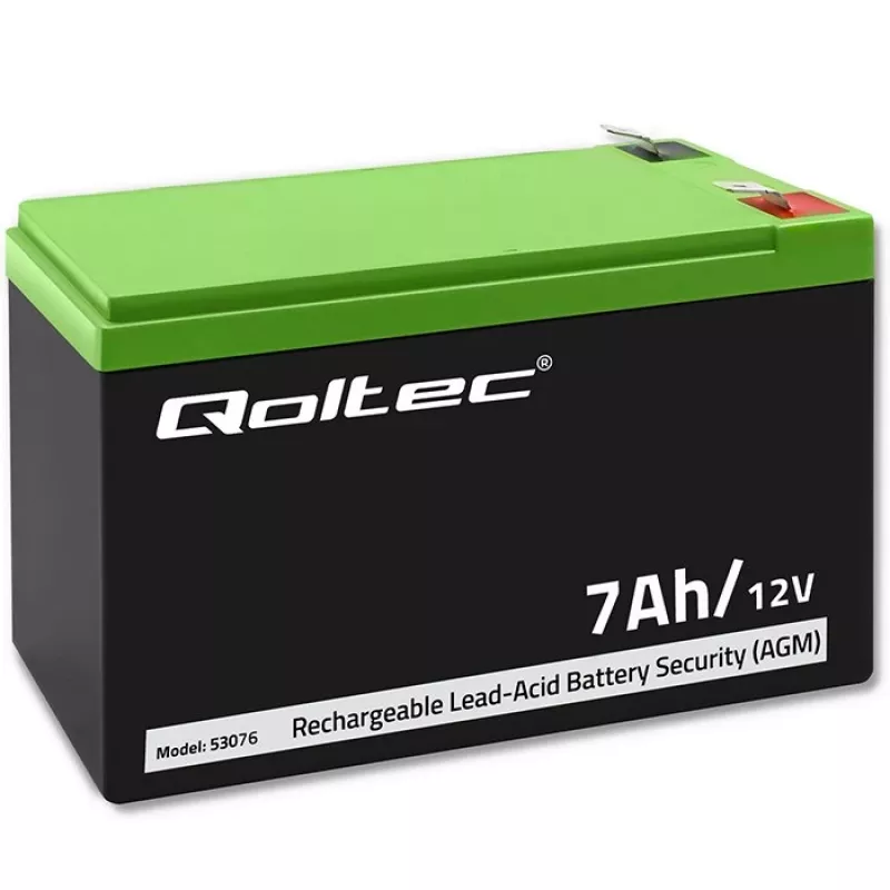 Qoltec 53076 AGM akumulators | 12V | 7Ah | Drošība