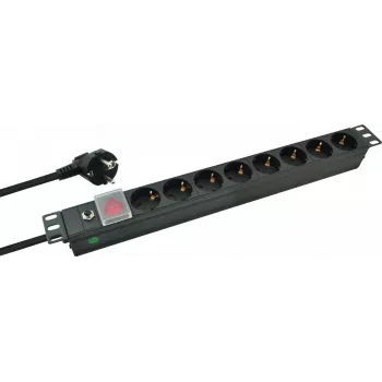 Rack Power Distribution Unit helos PROFESSIONAL 19 inch Offline UPS, pārsprieguma aizsardzība uzstādīšanai statnē
