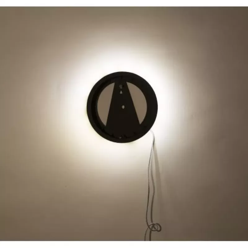 NeXtime pulkstenis 3094 Light It Up, Ø18.5 cm, apgaismojums, sienas, melns