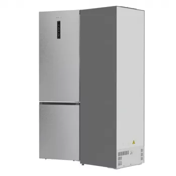 Ledusskapis ar saldētavu Gorenje NRB620E61X4WFE, brīvstāvošs, nerūsējošais tērauds, kopējā ietilpība 413 L, saldētava apakšā 130 L, NoFrost, LED displejs