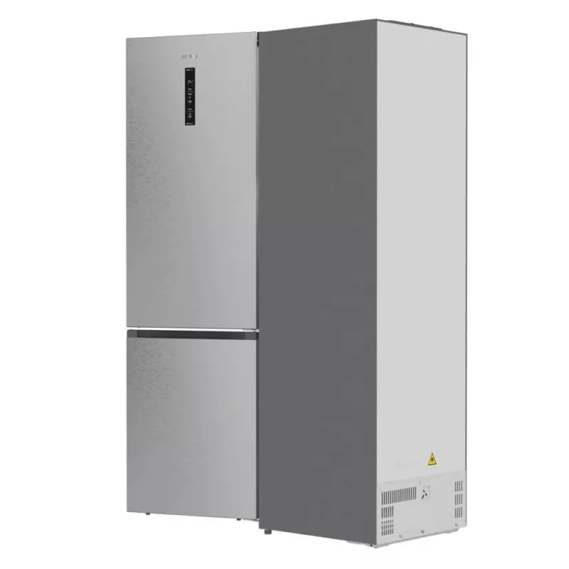 Ledusskapis ar saldētavu Gorenje NRB620E61X4WFE, brīvstāvošs, nerūsējošais tērauds, kopējā ietilpība 413 L, saldētava apakšā 130 L, NoFrost, LED displejs