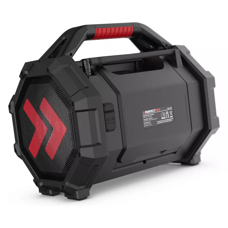 Pārnēsājamais celtniecības radio PerfectPro ROCKTAGON 18V — ar baterijām darbināms darba vietas radio