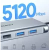 USB-C centrmezgls Aukey CB-C89 10-in-1 ar RJ45 1000Mbps, HDMI 4K, vairāki porti
