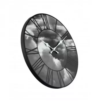 NeXtime klok 3037 Clouds, Ø39 cm, Sienas, Melns