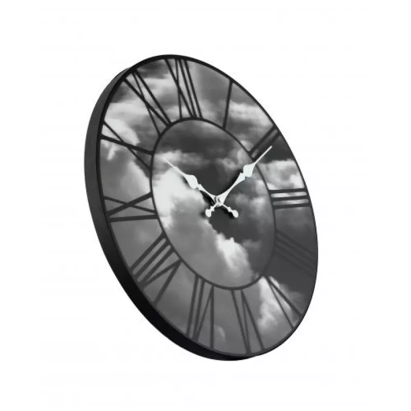 NeXtime klok 3037 Clouds, Ø39 cm, Sienas, Melns