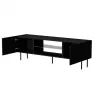 Cama meble LUCCA TV skapis 180x40x59 cm, melna skaidu plātnes virsma, melns rāmis