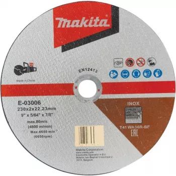 Makita - griešanas disks - nerūsējošajam tēraudam - 230 mm - graudainība: WA36R