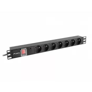 LANBERG PDU-07E-0200-IEC-BK PDU 1U 10A 7 kontaktligzdas Franču 2m Melns