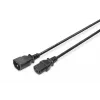 Digitus ASSMANN - strāvas pagarinātāja kabelis - IEC 60320 C14 uz IEC 60320 C13 - AC 250 V - 1.2 m - formēts - melns (AK-440201-012-S)
