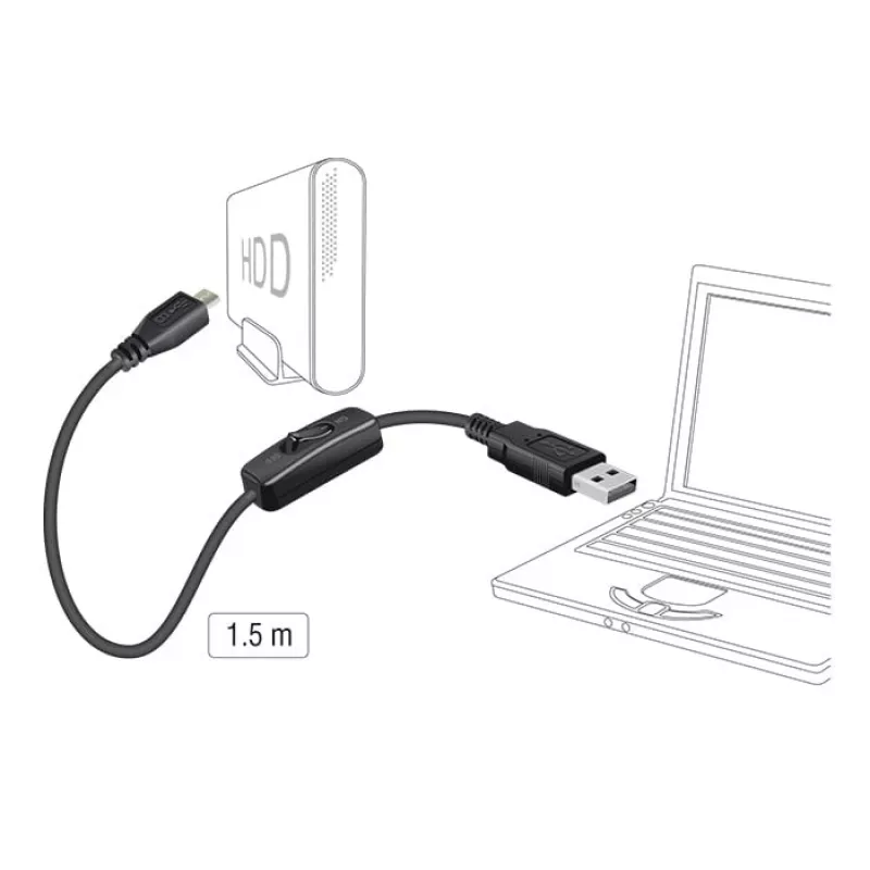 USB kabelis DeLOCK 84803 USB 2.0 1.5 m USB A Micro-USB B Melns